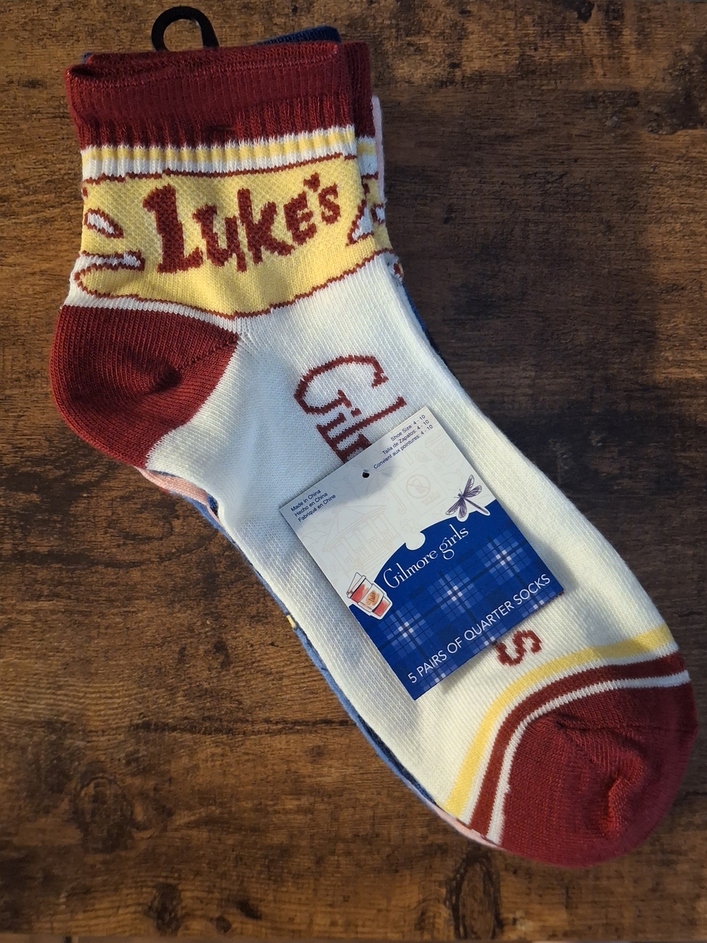 Gilmore Girls 5 Pairs Quarter Socks - Luke's, Stars Hollow, Chilton, Dragonfly
